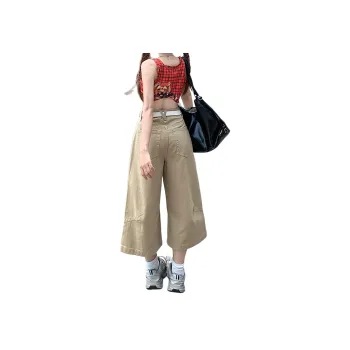 Wen Shan Denim Shorts Women's Khaki