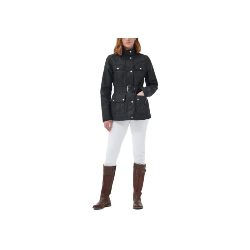 BARBOUR Winter Belted Utility Wax Jacket Jackets Coats Women's Black-1