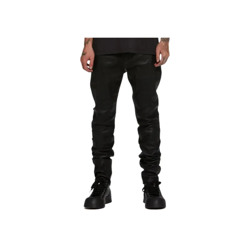 Purple Brand Stretch Leather Pant Black Beauty ''-2