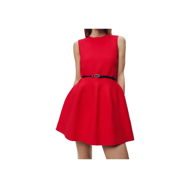 ZARA Sleeveless Dress Women's Red-2