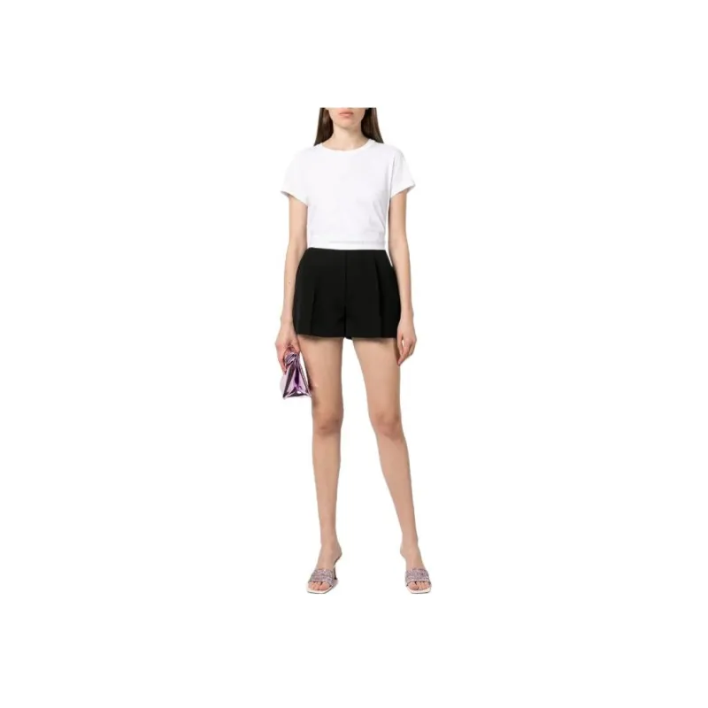 T By Alexander Wang Essential Jersey Puff Logo Shrunk Tee White-1