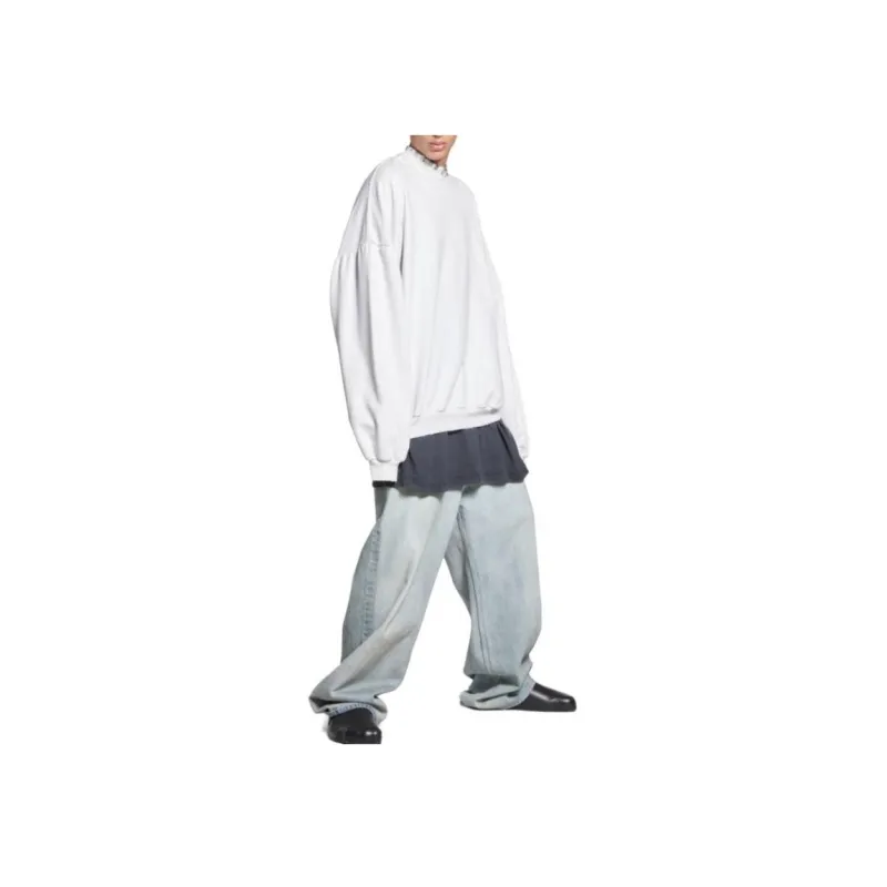 Balenciaga Pierced Round Sweatshirt Oversized In Faded-8