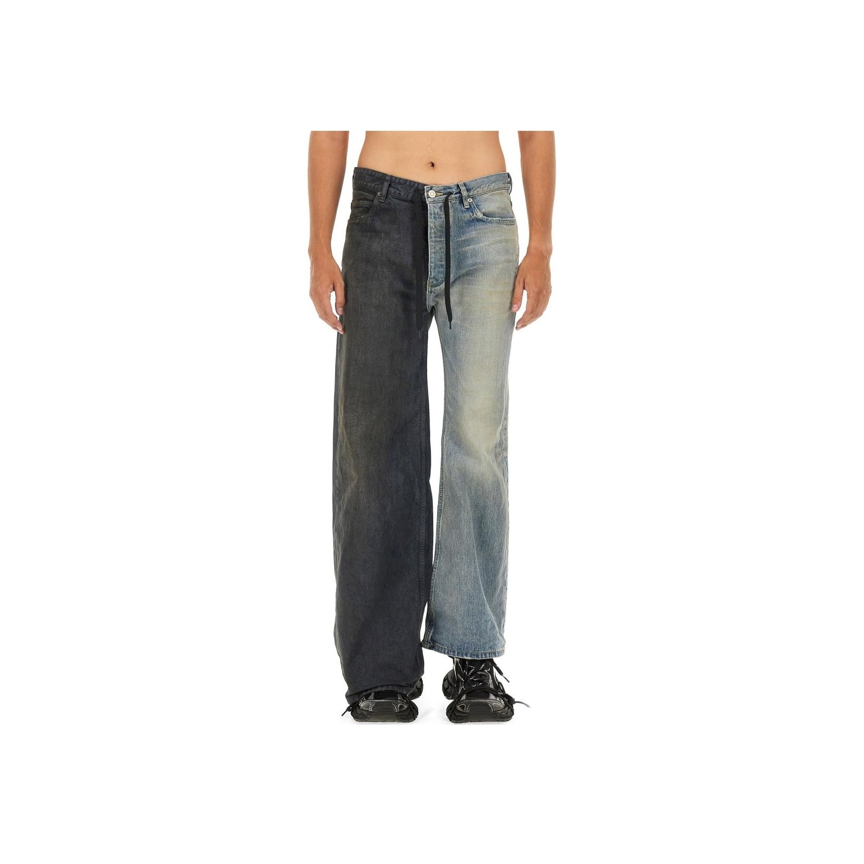 Balenciaga FW24 Fifty-Fifty Drawstring Waist Asymmetric Leg