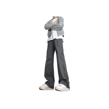 Menglaini Casual Pants Unisex Gray