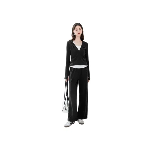Qiushui Yiren 블랙 여성 캐주얼 슈트