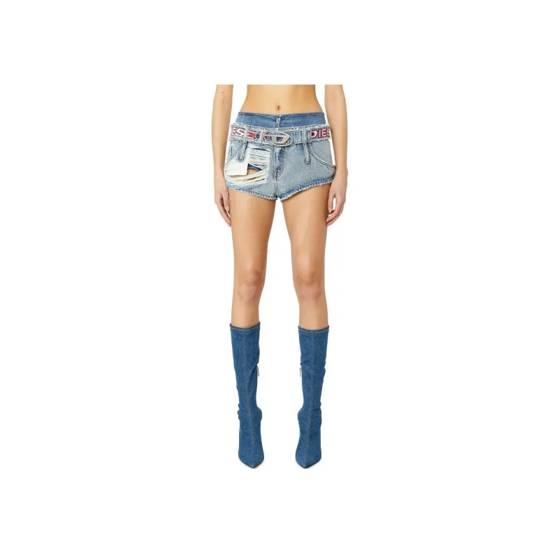 DIESEL DIESEL OVAL D Series Denim Shorts Women's Blue-3