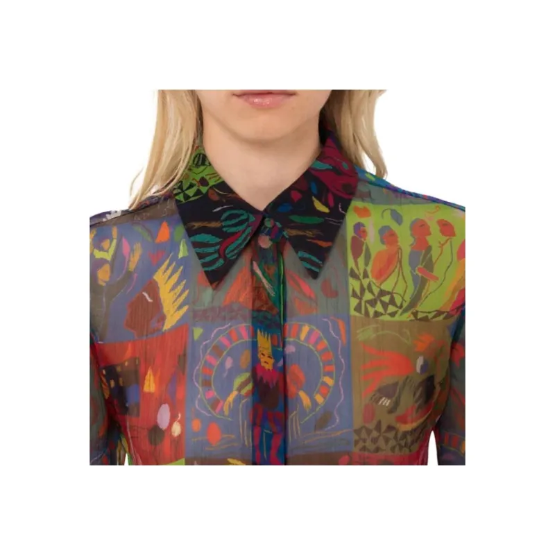 Chloé Graphic Print Long Sleeved Shirt-4