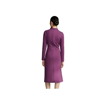 BBLLUUEE Long Sleeved Dress Women's Purple Bamboo