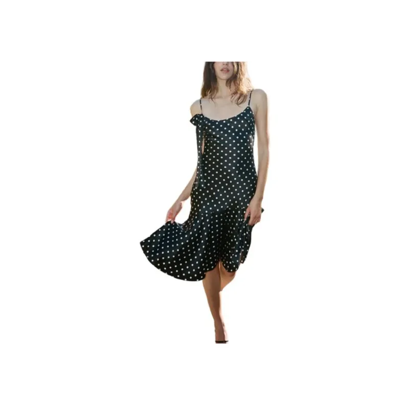 Realisation Par SS25 The Cassidy Slip Dresses Women's Satin Spot Shimmering Spots-3