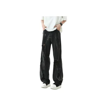 Menglaini Jeans Unisex Black