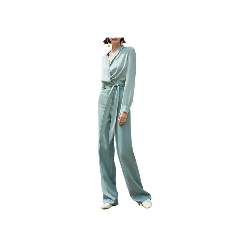 Roselingling Casual Pants Women's Gray Green-0