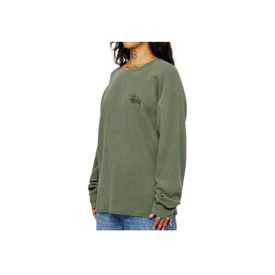 Raglan Thermal LS Crew – Washed Black | Tops & Shirts | Stüssy