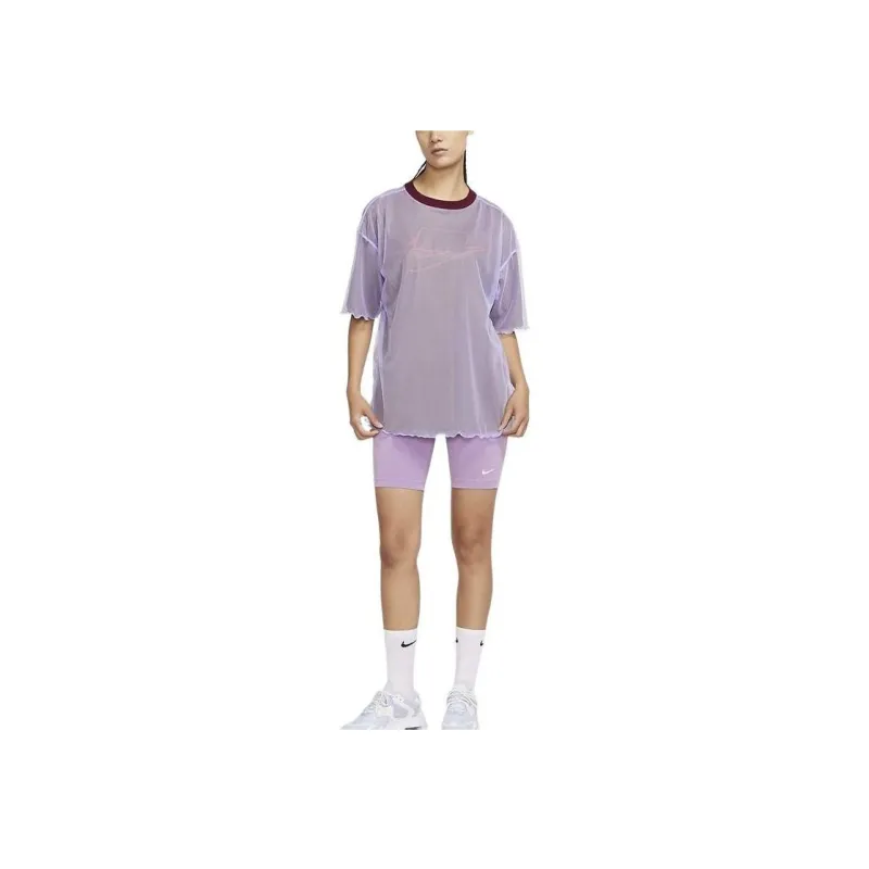 Nike Drop Shoulder Sleeve T Shirt Women's Purple-3
