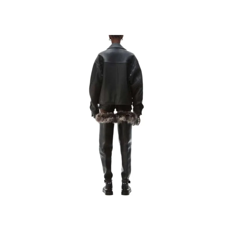 Alexander Wang Curved sleeve Leather Jacket-3