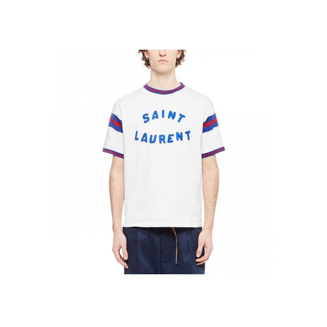 Tシャツ・カットソー SAINT LAURENT Men T Shirts 712300 WHITE Saint Laurent logo-print T-shirt | White | FARFETCH