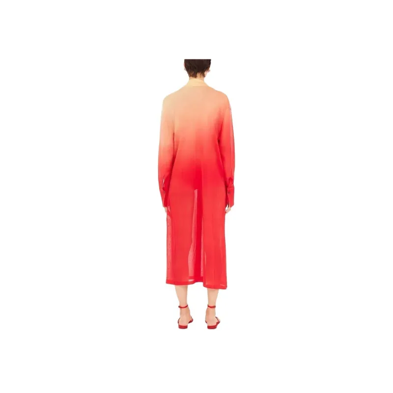 Ferragamo Long-Sleeved Dresses Women's Red-3