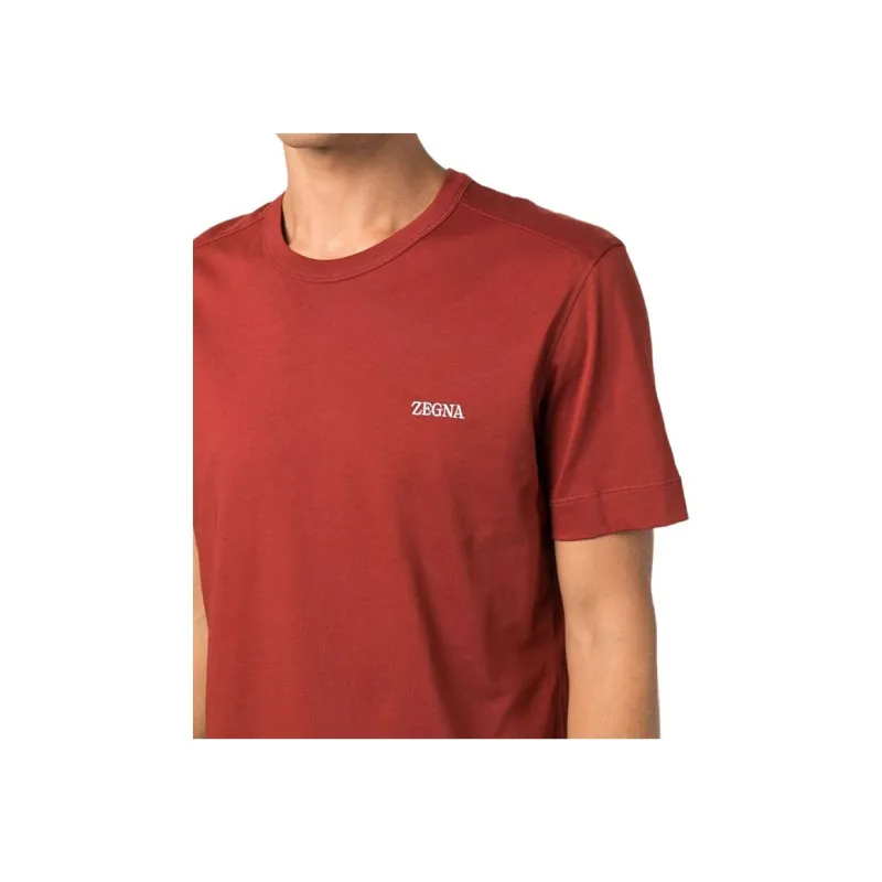 Ermenegildo Zegna Logo embroidered Cotton T shirt-1
