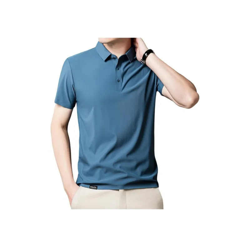 FAIRWHALE Polo Shirts Men Gray Blue-1