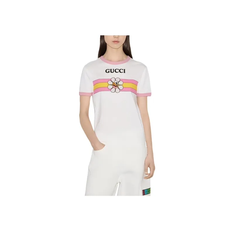 GUCCI SS24 T Shirt Women's Gray White-3