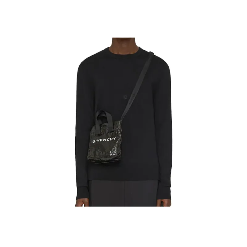 Givenchy Cow Leather Detail Tote Bag Shopping Bag Shoulder Bag Crossbody Bag Handbag Mini Men's Black-5