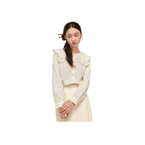 ZIHAN 크리미 화이트 여성 셔츠