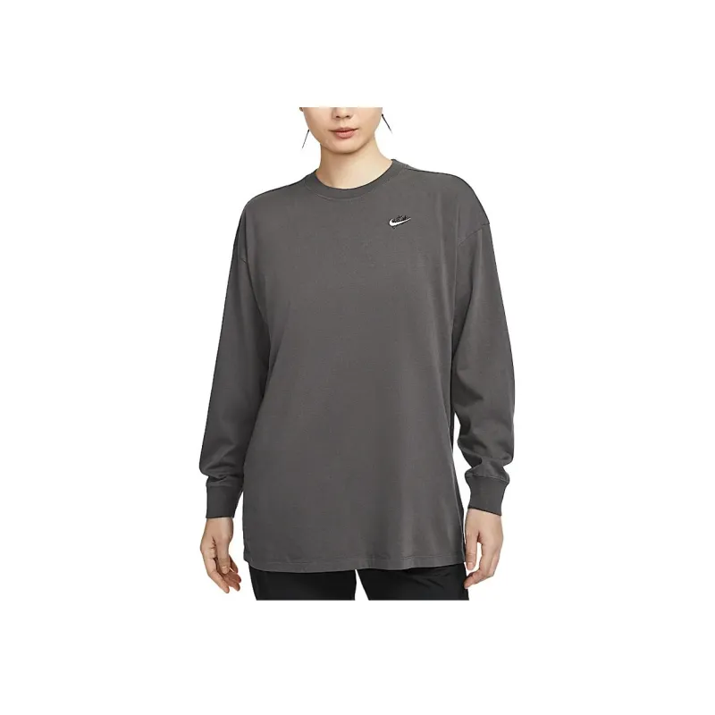 Nike Sportswear Drop Shoulder Sleeve T Shirt Women's Medium Gray-0