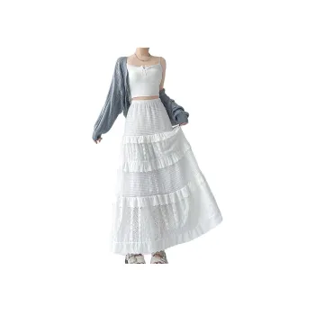 Kele Coco Casual Long Skirt Women's White