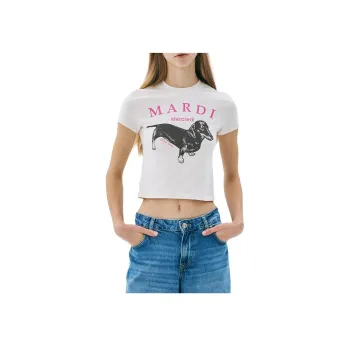 MARDI MERCREDI SS25 T Shirt Korean Style Women's White/Pink