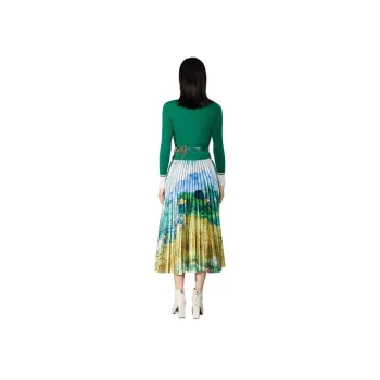 BBLLUUEE Long Sleeved Dress Women's Turquoise Green