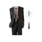 Black Coat+Shirt+Navy Blue Tie