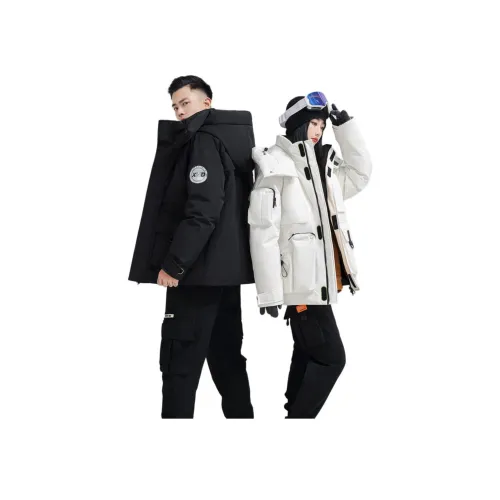 Yalu 1972 블랙 남녀공용 다운 재킷