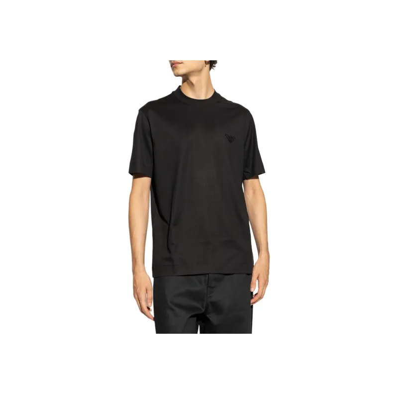 EMPORIO ARMANI Lyocell blend Jersey T shirt With A Flocked Logo-1