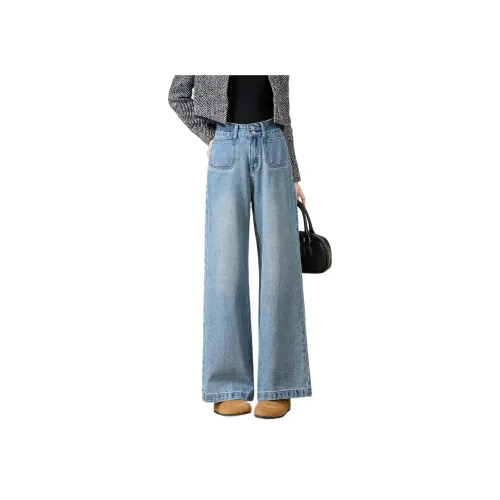 CHOCOOLATE BLX 빈티지 블루 여성 청바지