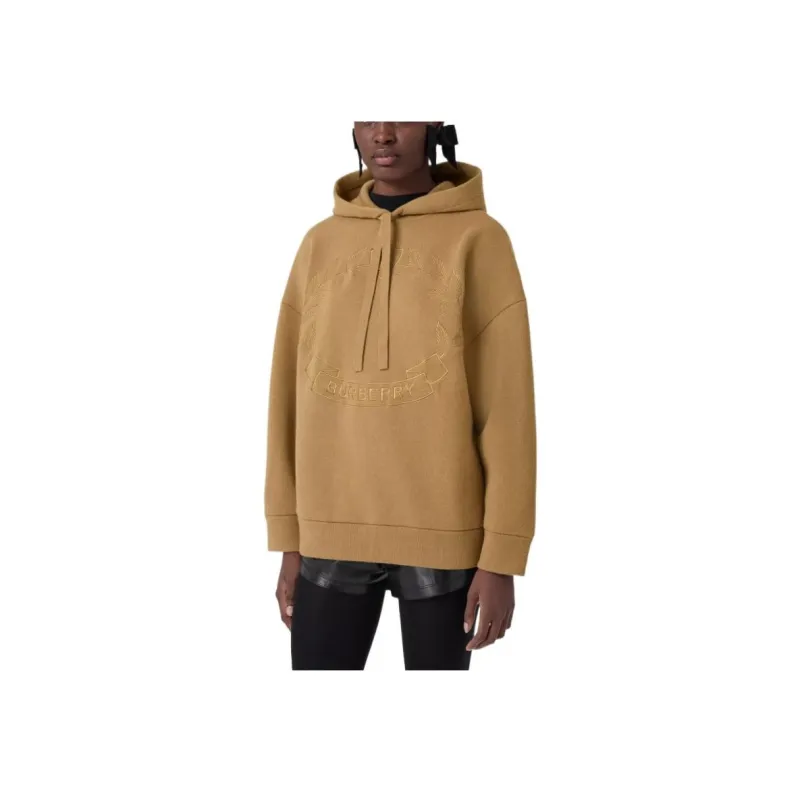 Burberry Embroidered Oak Leaf Crest Drawstring Hoodie-3