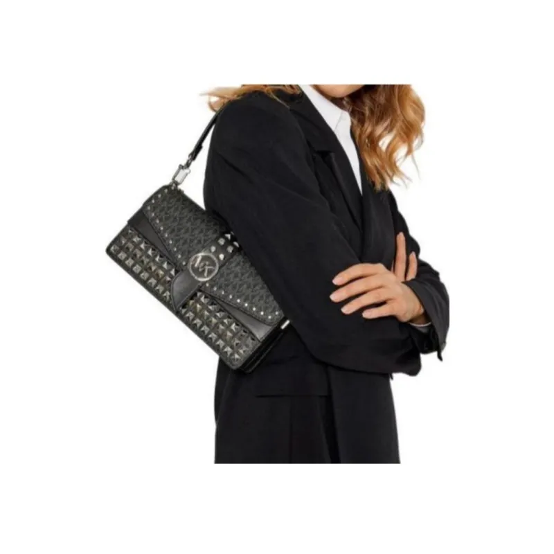 MICHAEL KORS Greenwich Leather Crossbody Bag, Shoulder Bag Women's Black-4