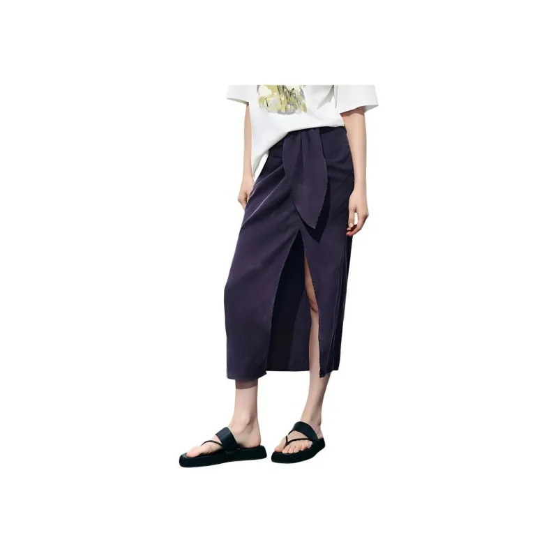 URBAN REVIVO Casual Short Skirts Women's Dark Purple-4