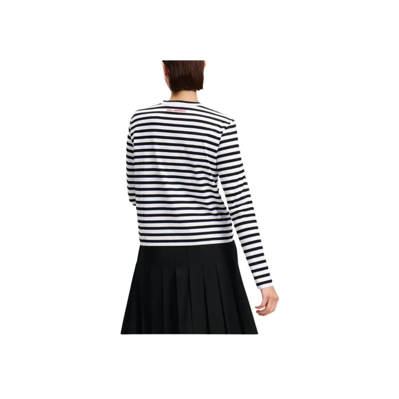 Karl Lagerfeld Ikon Striped Cotton T shirt-2