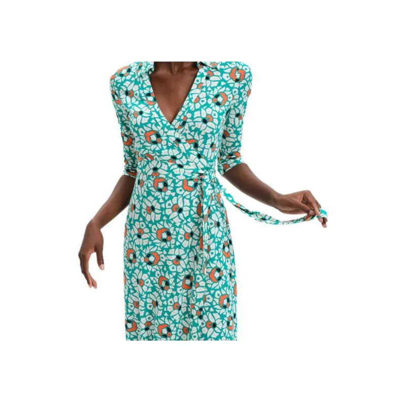 DVF Diane Von Furstenberg Long-Sleeved Dresses Women's Green-4