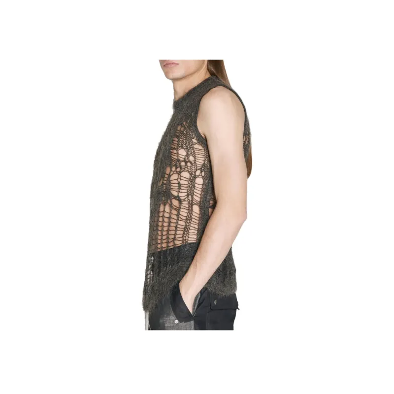 RICK OWENS Open-Knitted Sleeveless Tank Top-5