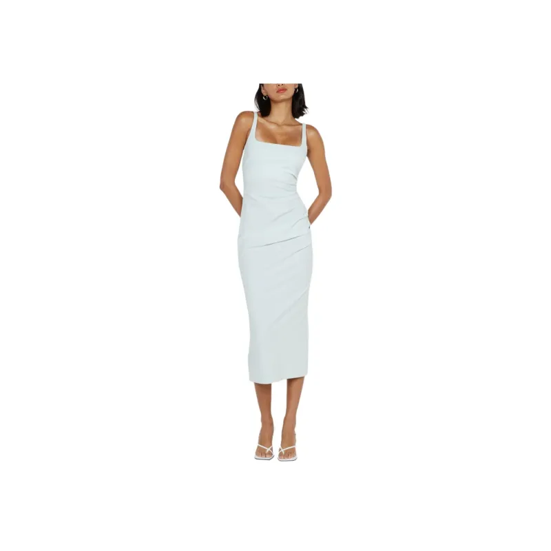 BEC+BRIDGE AVELINE TUCK MIDI DRESS Slip Dress Women's OCEAN MIST/Sea Mist-0