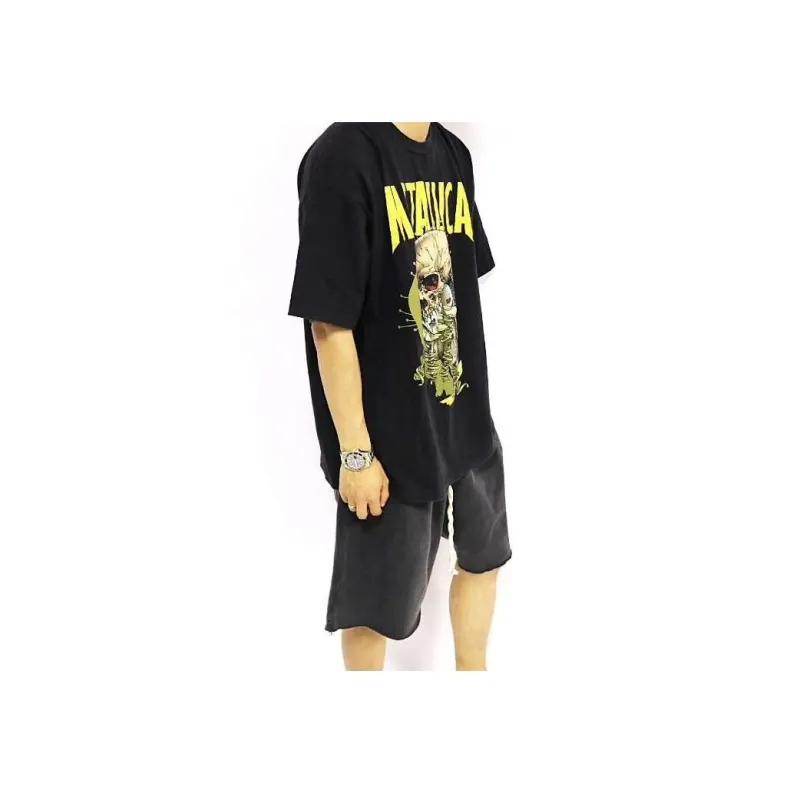 Askyurself Casual Shorts Unisex Washed Black-5