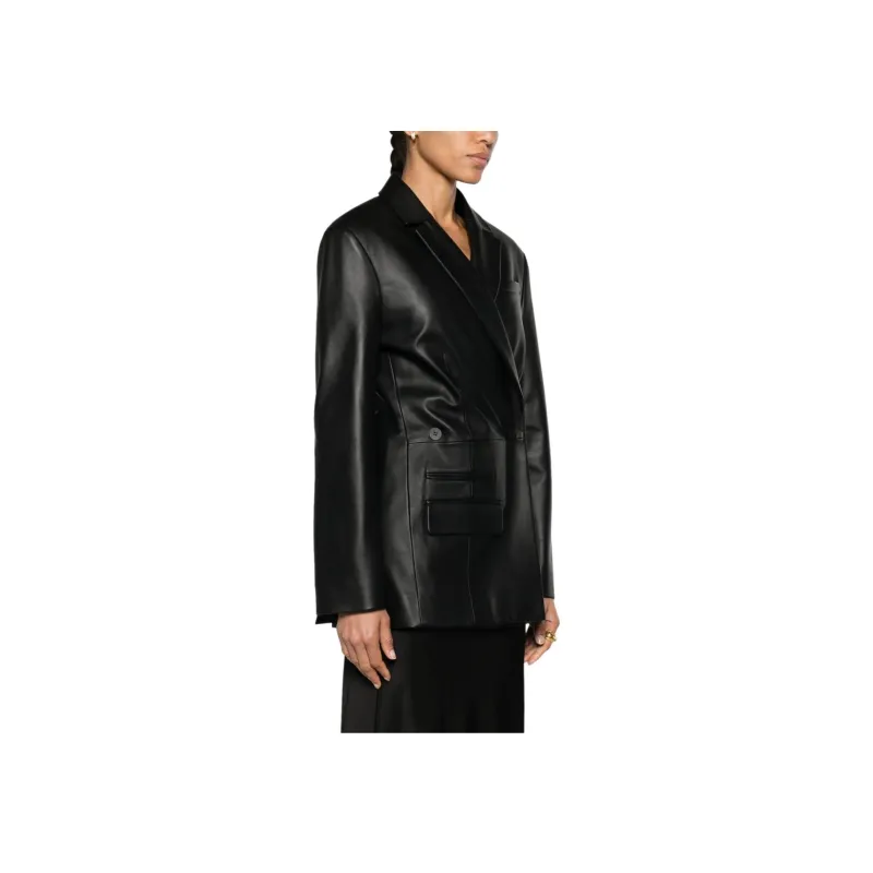 Jacquemus La Veste Tibau Cuir Leather Blazer-3