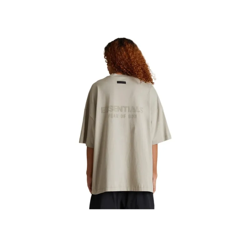 Fear Of God Essentials Logo print V neck Cotton T shirt-4