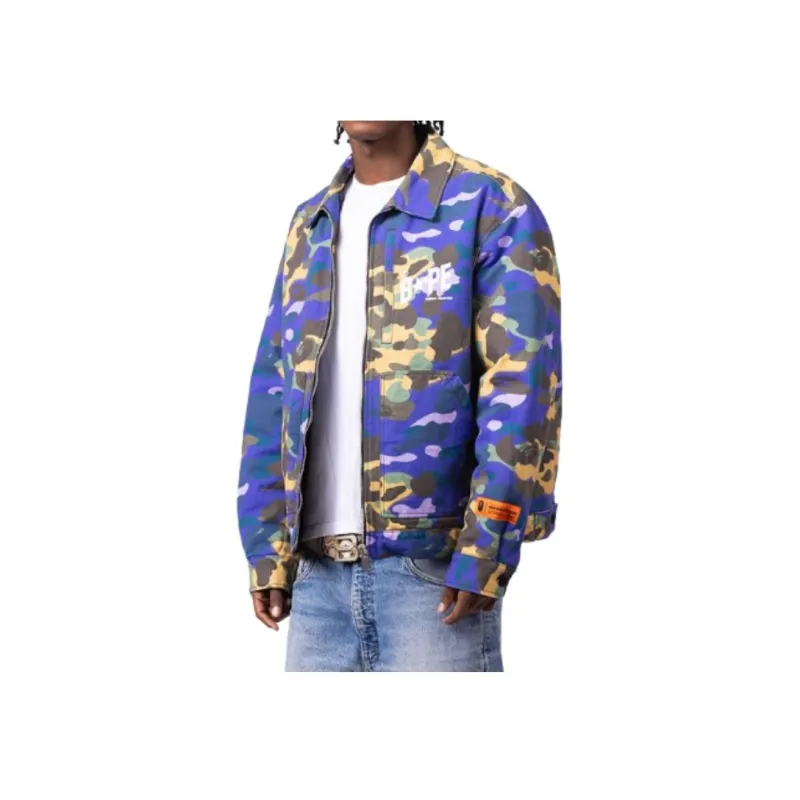 Bape X Heron Preston Mix 1st Camo Duck Trucker Jacket-4