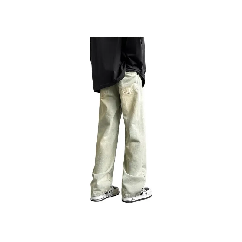 NOME Preppy Style Loose Fit Casual Washable Distressed Lace Up Jeans Unisex-17