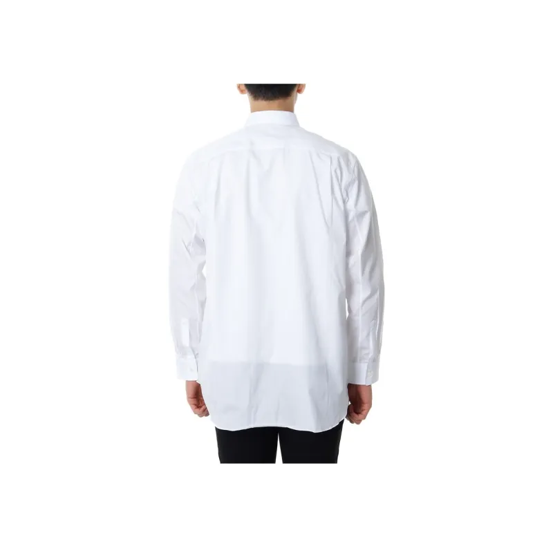 CDG Play Red Emblem Button Up Shirt White-4