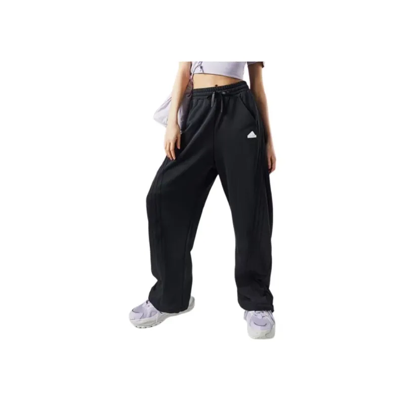 Adidas Dance French Terry Joggers Knitted Sports Pants Women's Black-4