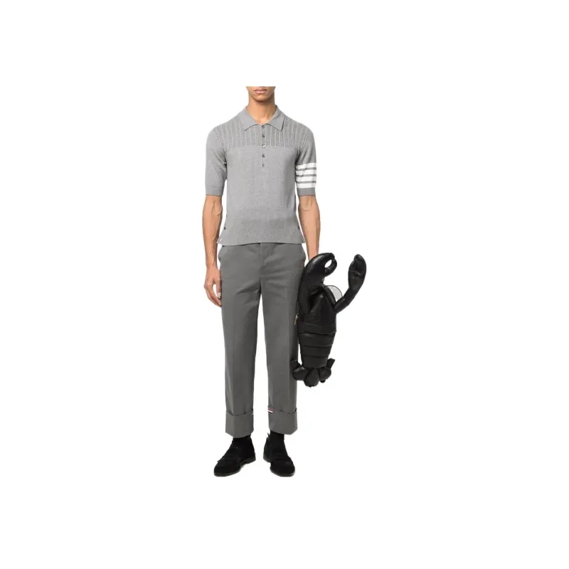 THOM BROWNE 4 Bar Stripe Knit Polo Shirt-1
