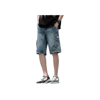 Tonlion Denim Shorts Men's Vintage Blue