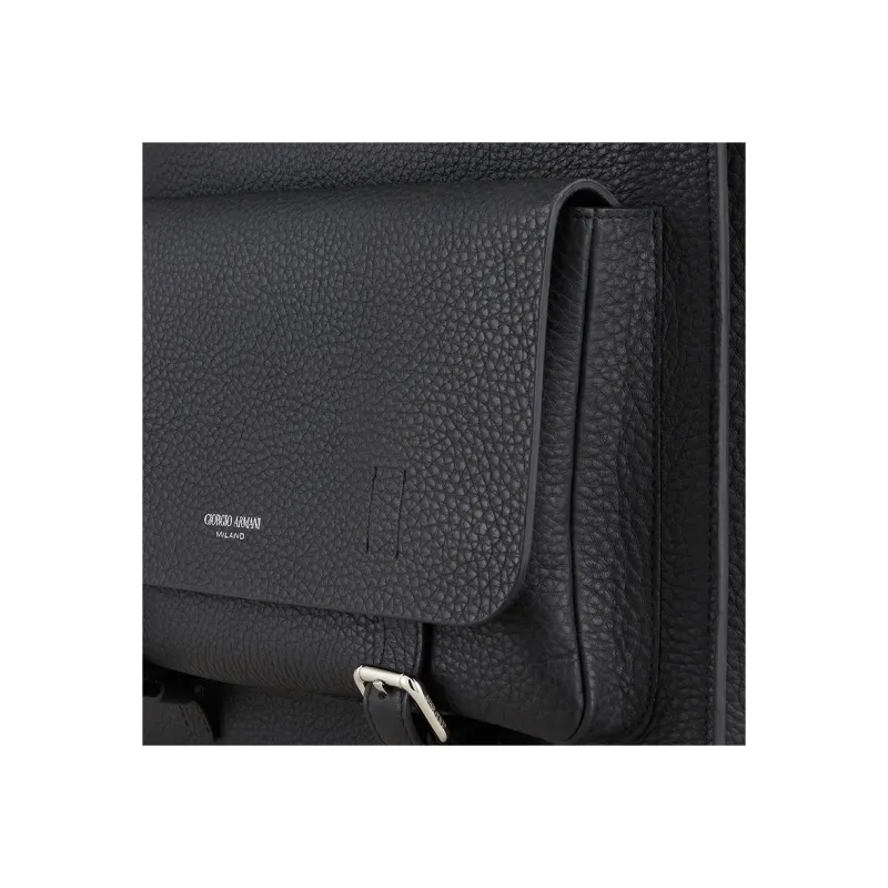 GIORGIO ARMANI Cow Leather Tote Bag Shopping Bag Handbag Men's Black-3